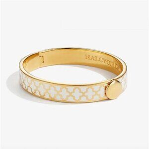 Halcyon Days Agama Cream & Gold Hinged Bangle Bracelet - Gift For Her